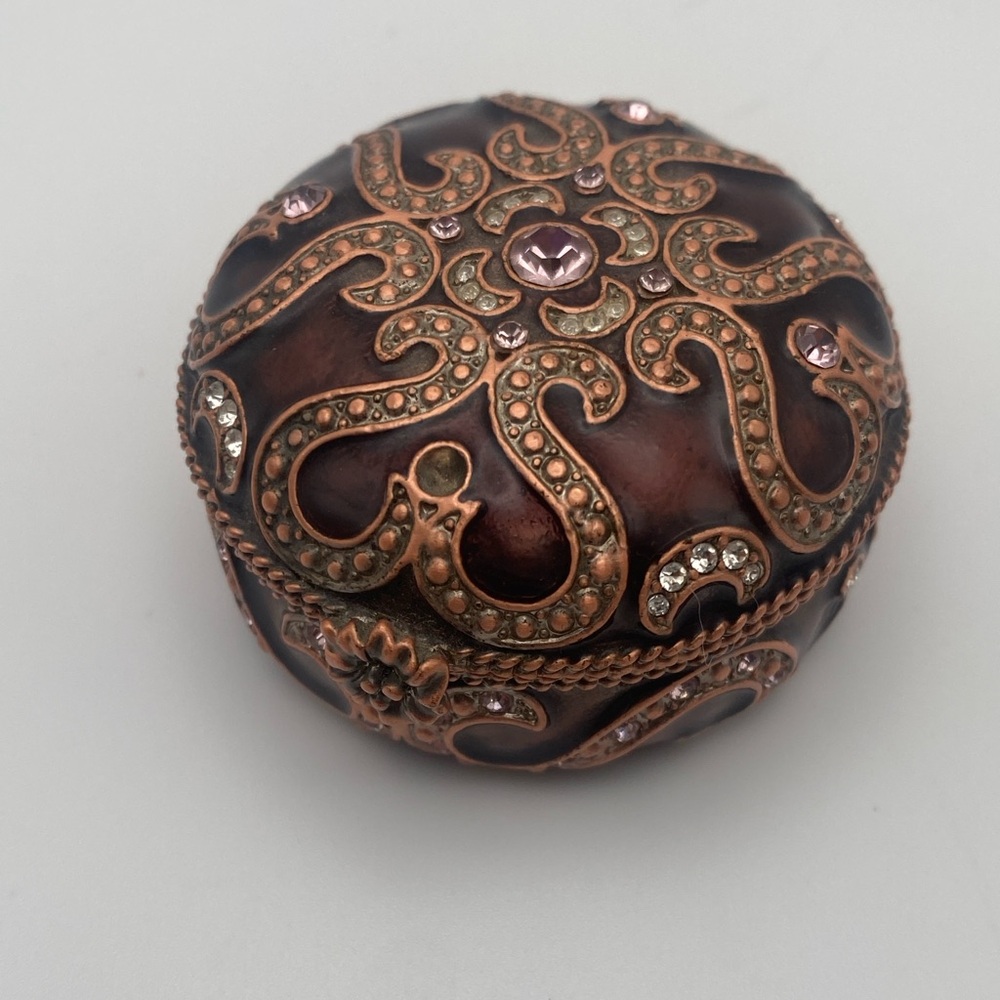 Ornate Brown and Copper Trinket Box